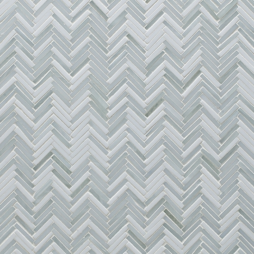 Mostrar el producto Hip Herringbone Be Bop White Glass Mosaic del fabricante Artistic Tile