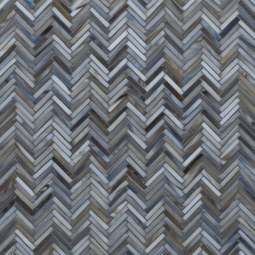 Hip Herringbone Detroit Blues Glass Mosaic