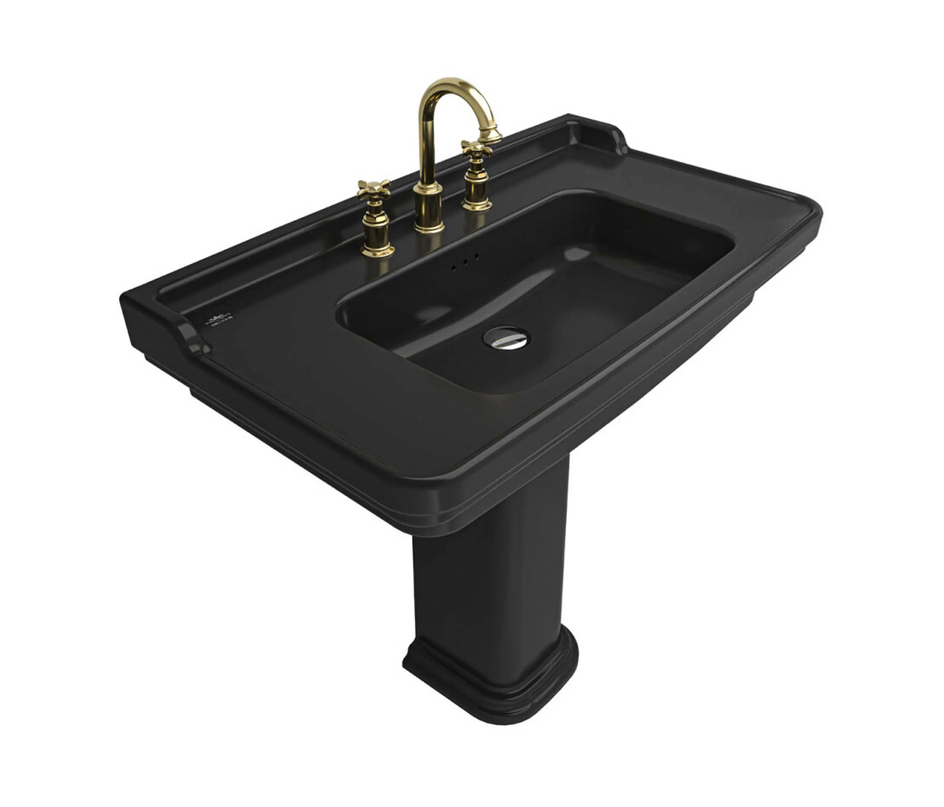 Kaleseramik - Petra Shelf Washbasin Black 90x50cm With 3 Tap Holes