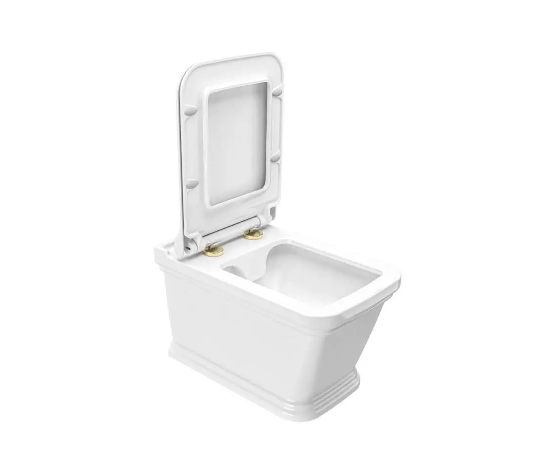 Kaleseramik - Petra Smart Rimless Wallhung WC Without Bidet Function + Ultra Slim Smart Cover Gold