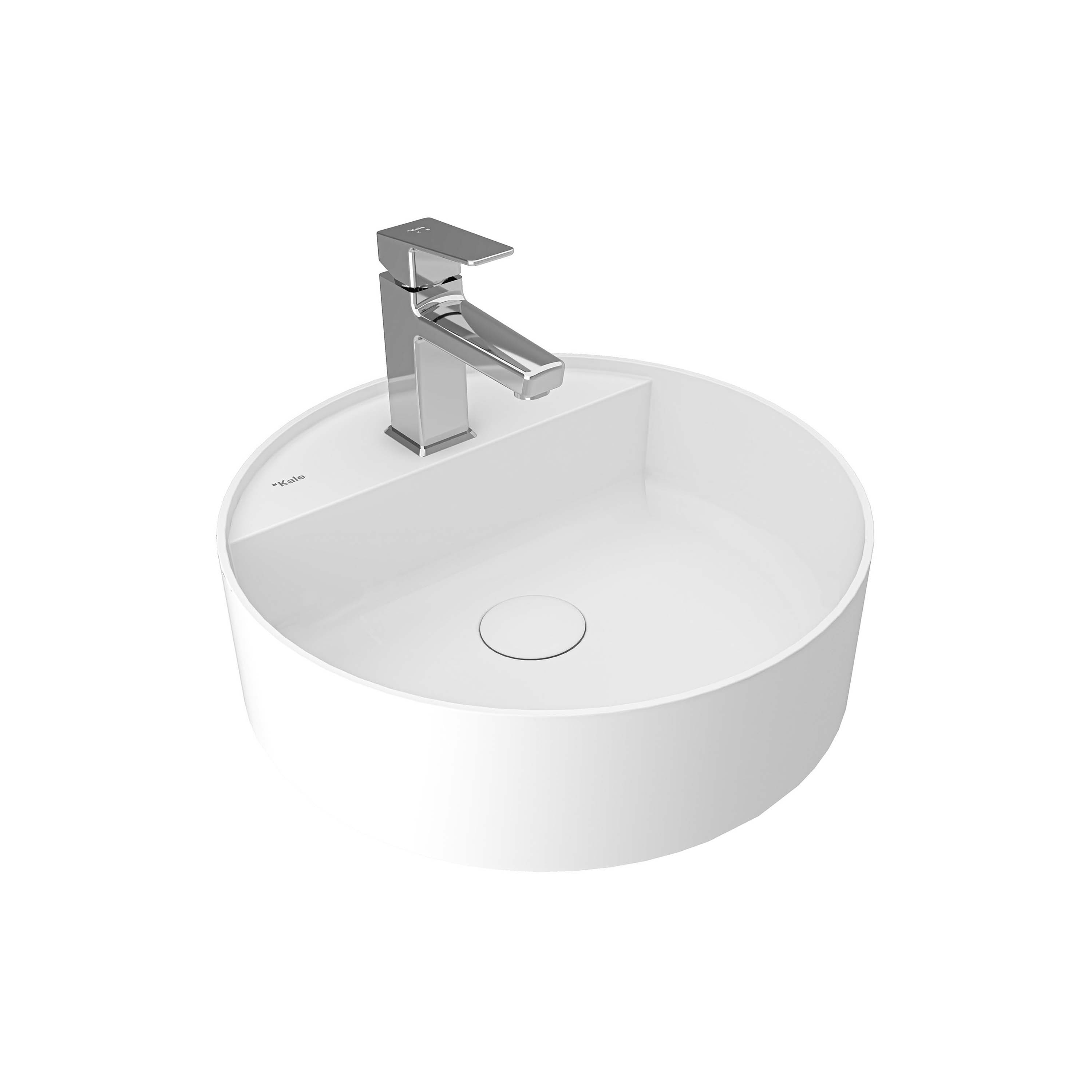 Smartedge Round Washbasin Matte White Ø45