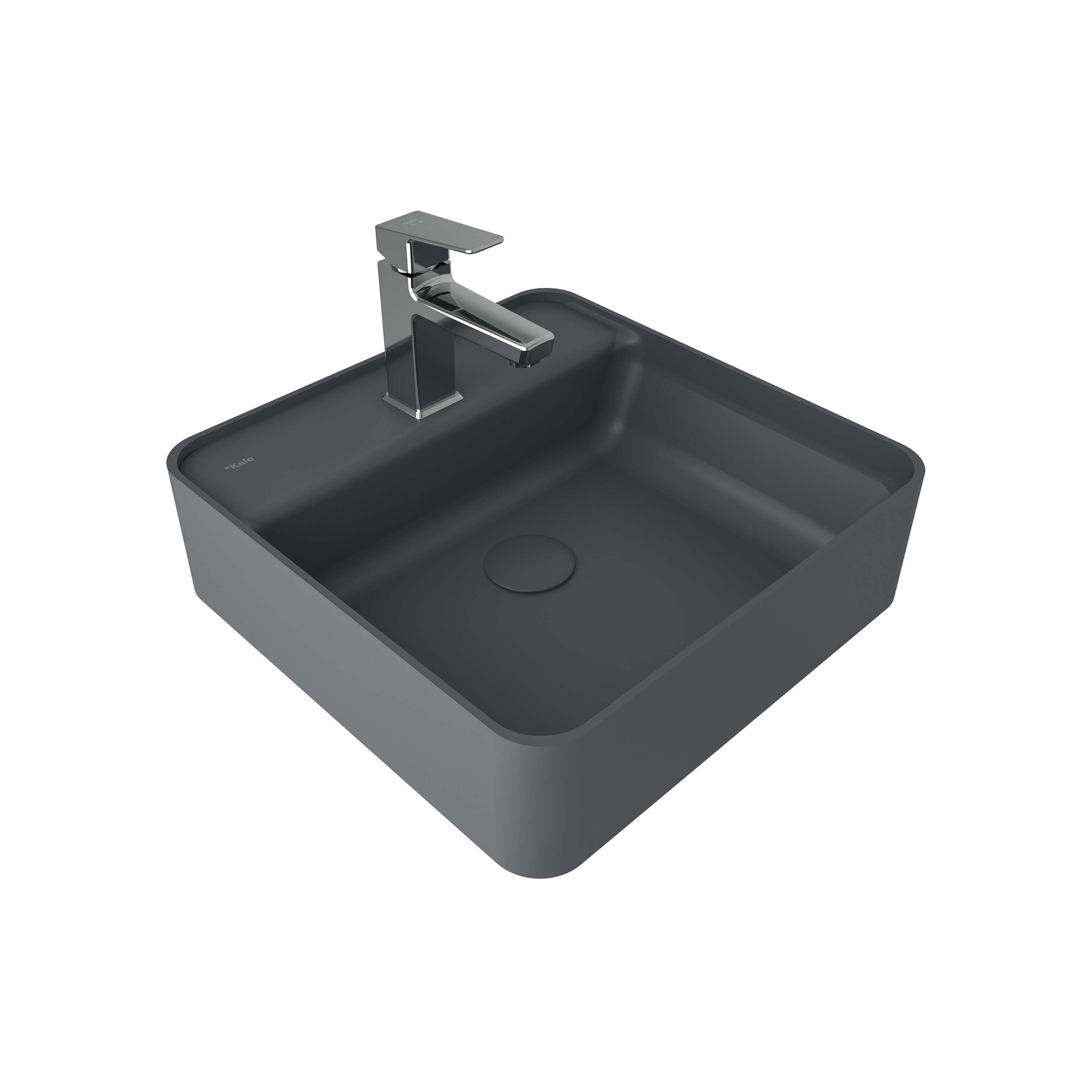 Smartedge Square Washbasin Matte Anthracite Grey 45X45