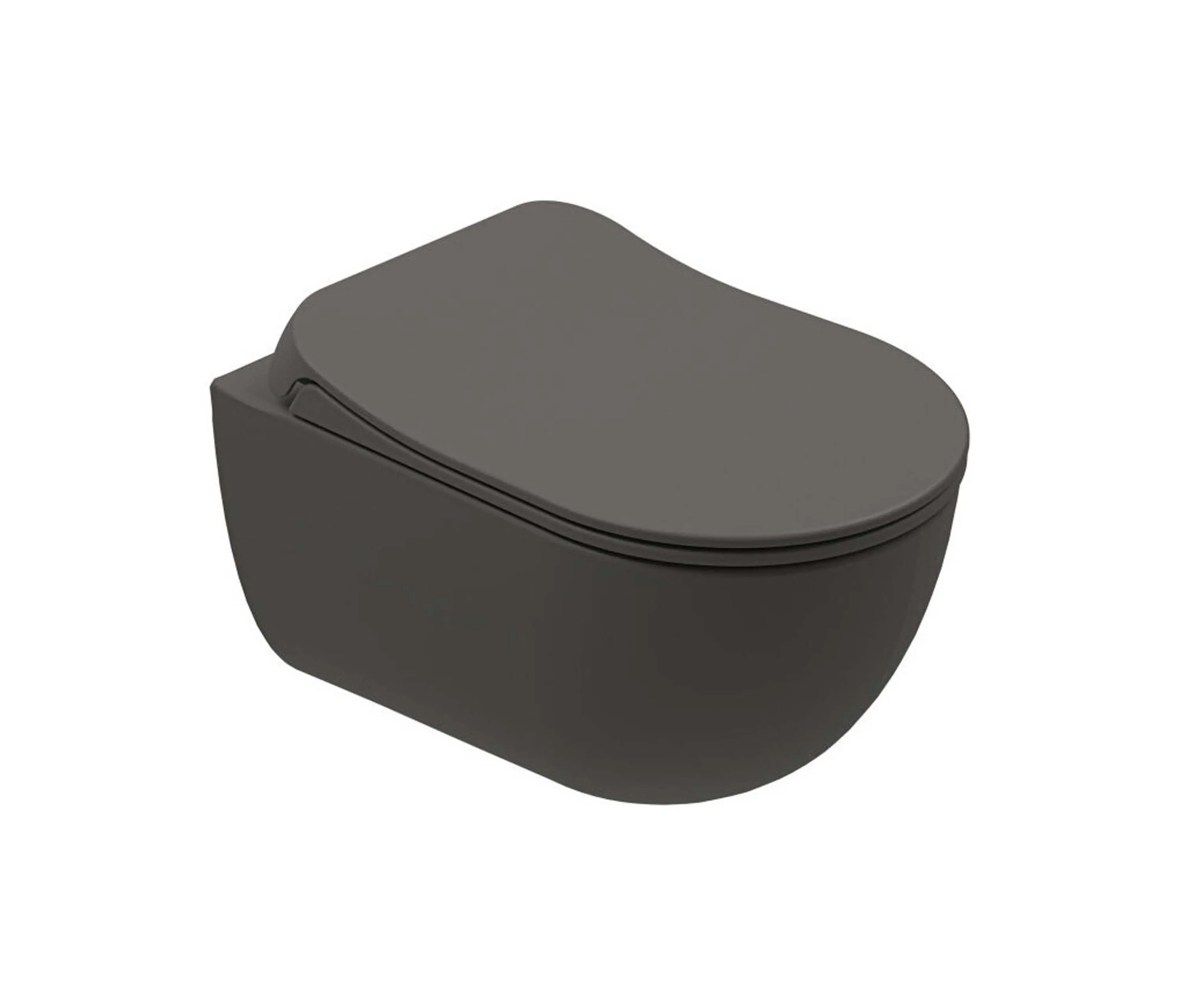 Kaleseramik - Zero 2.0 Smart Rimless Wallhung WC Without Bidet Function + Slim Smart Cover Matte Anthracite Grey