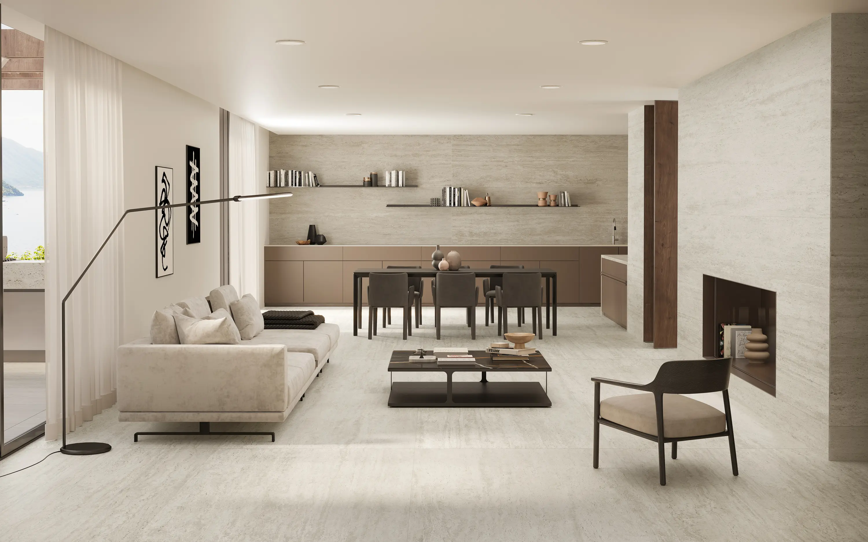 Atlas Concorde - Marvel Travertine White Cross Chiselled Urban Grid