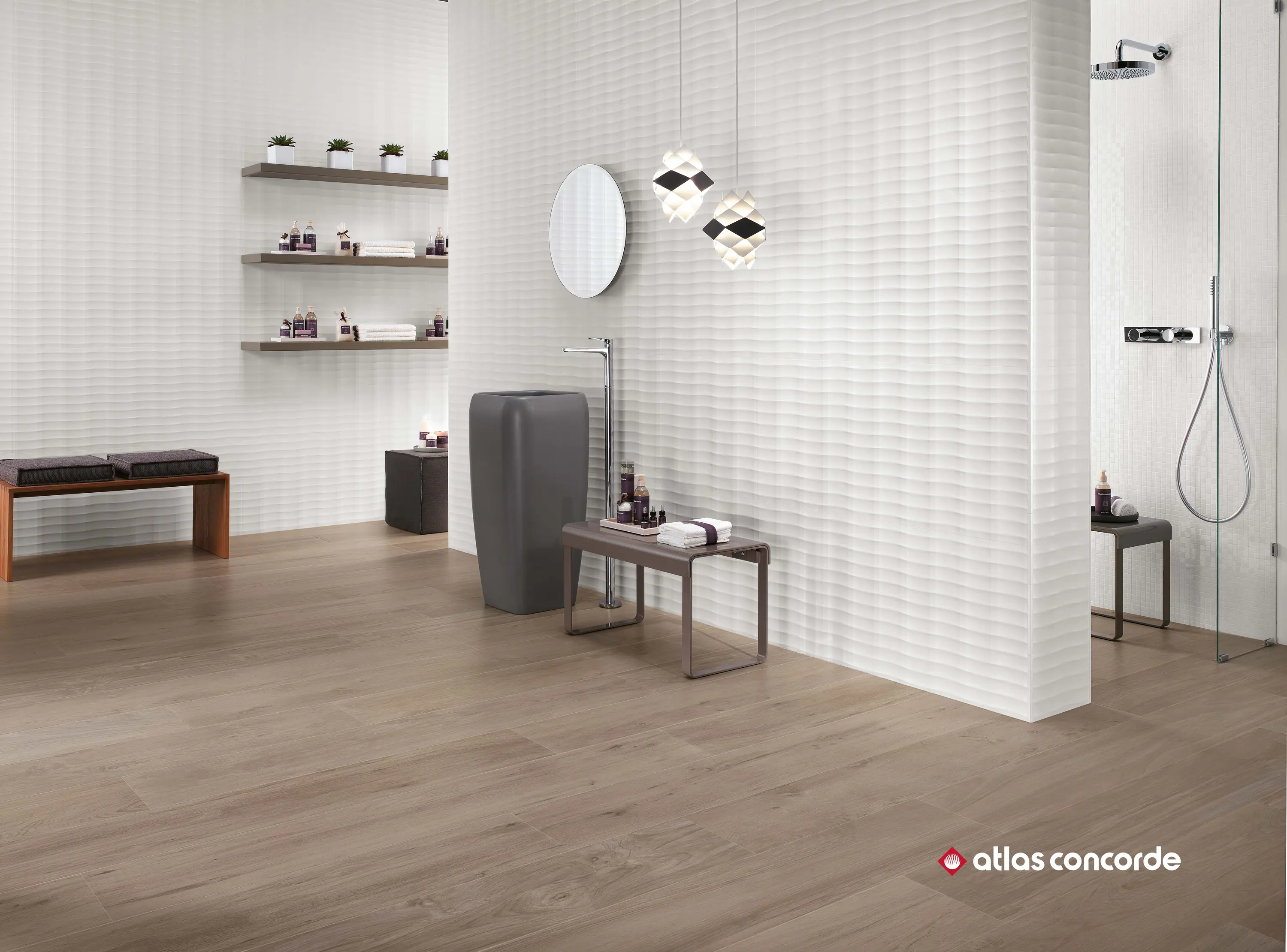 Atlas Concorde - 3D Wall Wind White Matt
