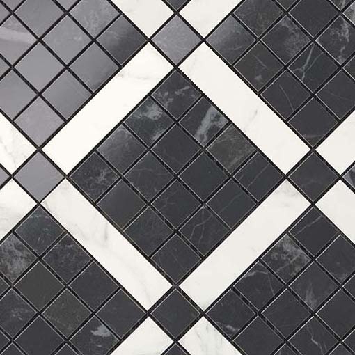 Display product Marvel Pro Noir St. Laurent Mix Diagonal Mosaic from manufacturer Atlas Concorde
