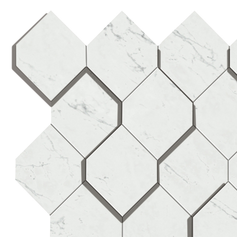 Marvel Stone carrara esagono 3D