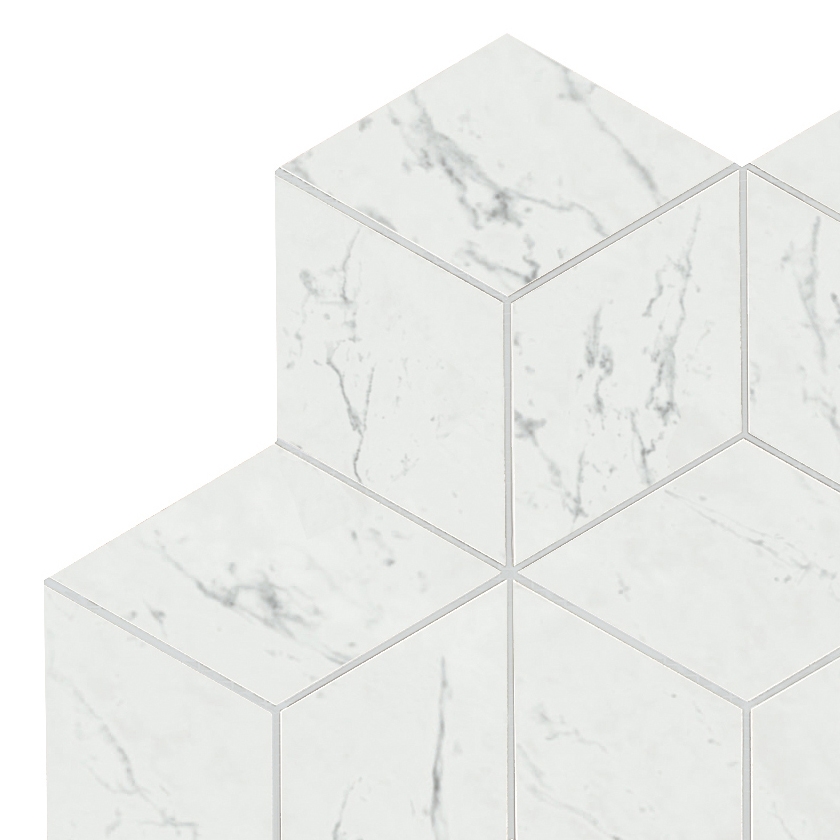 Marvel Stone mosaico esagono carrara lappato