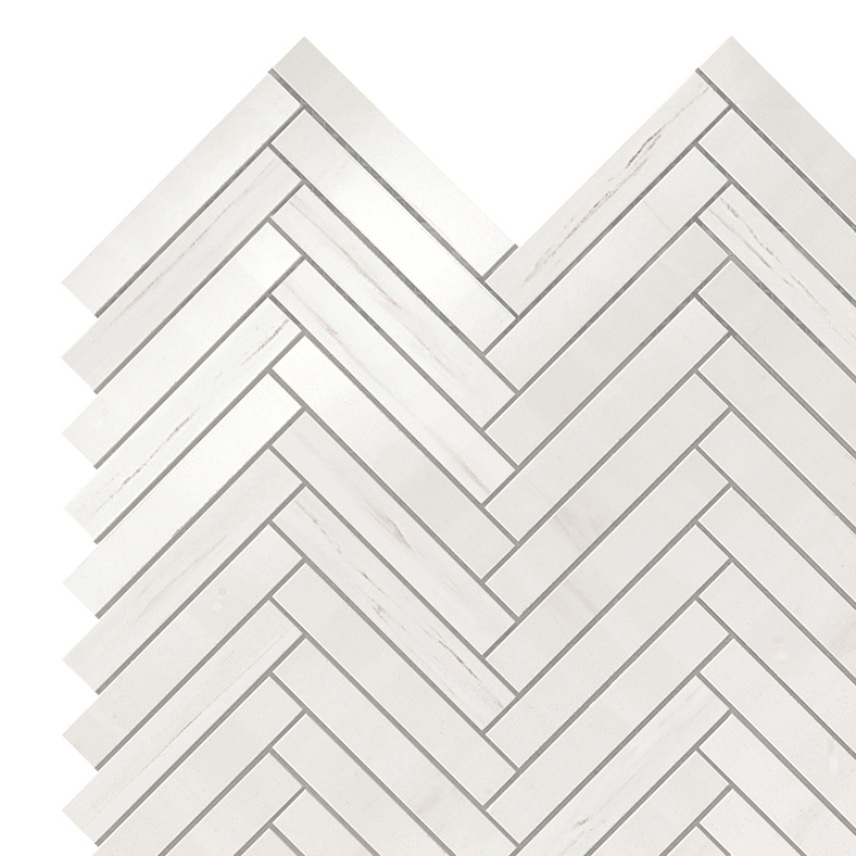 Marvel Stone mos herring bone bianco dolomite