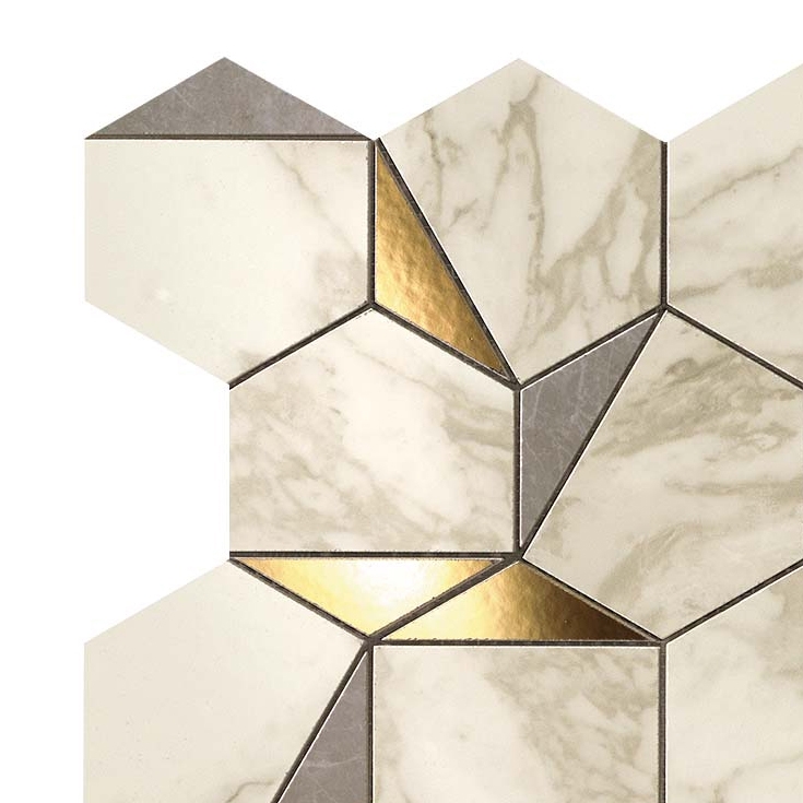 Marvel Gold Hex Gris-Calacatta