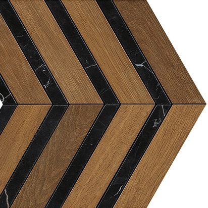 Display product Heartwood Brandy Marble Chevron 29,4x28,7 from manufacturer Atlas Concorde