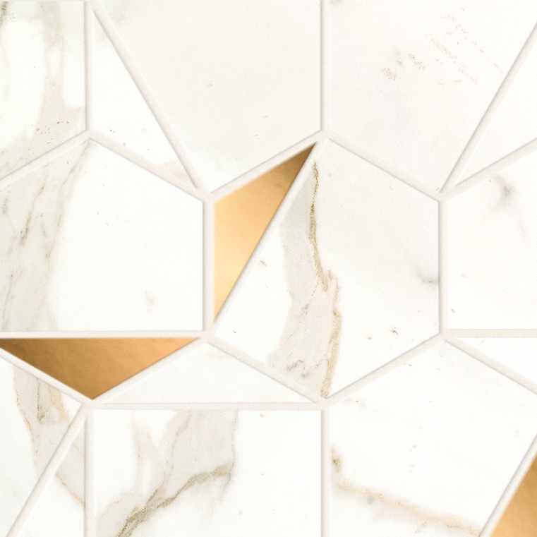 Marvel Shine Calacatta Prestigio Gold Hex 25,1x29 Shiny