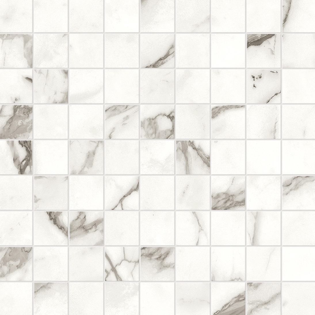 Display product Marvel Shine Statuario Supremo Mosaico 30x30 from manufacturer Atlas Concorde