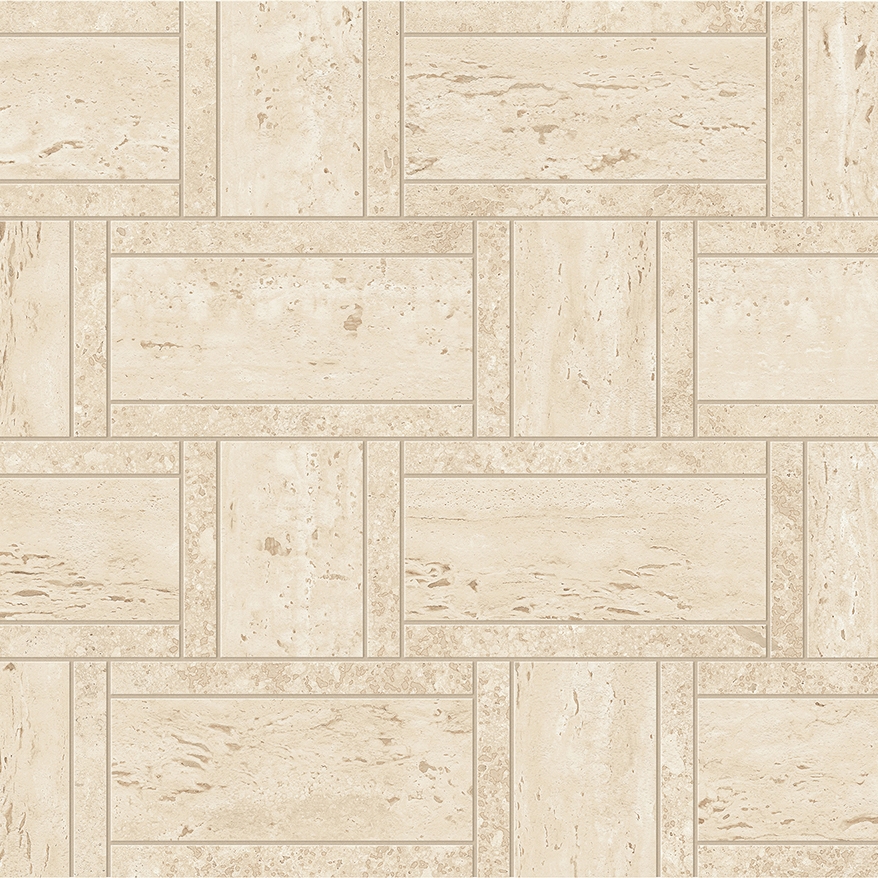 Marvel Travertine Sand Mosaico Basketweave