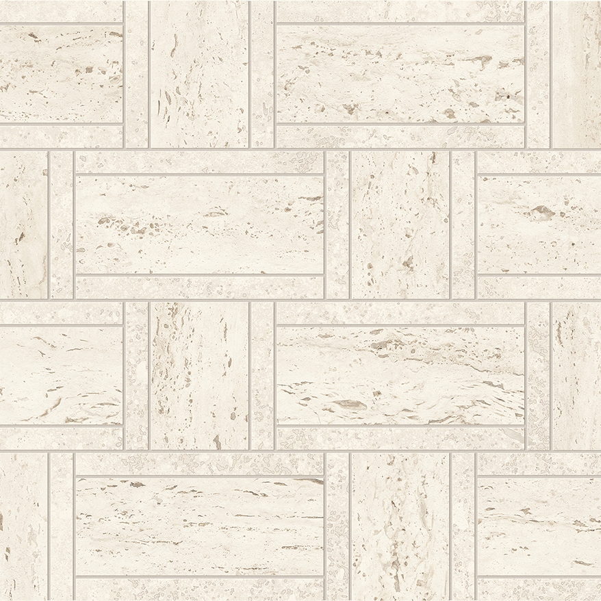 Marvel Travertine White Mosaico Basketweave