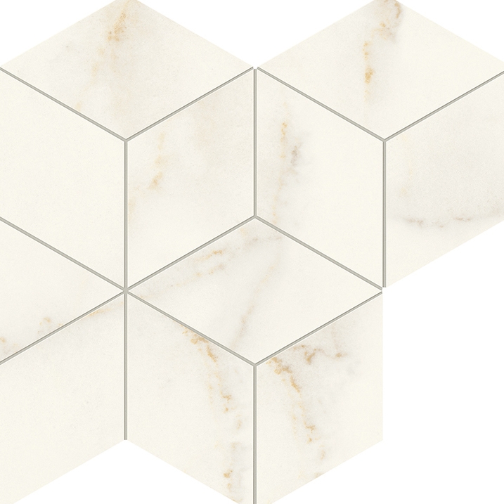 Display product Marvel X Calacatta Apuano Mosaico Esagono Silk from manufacturer Atlas Concorde