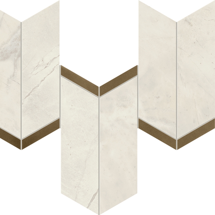 Marvel X Calacatta Perla Mosaico Chevron Lappato