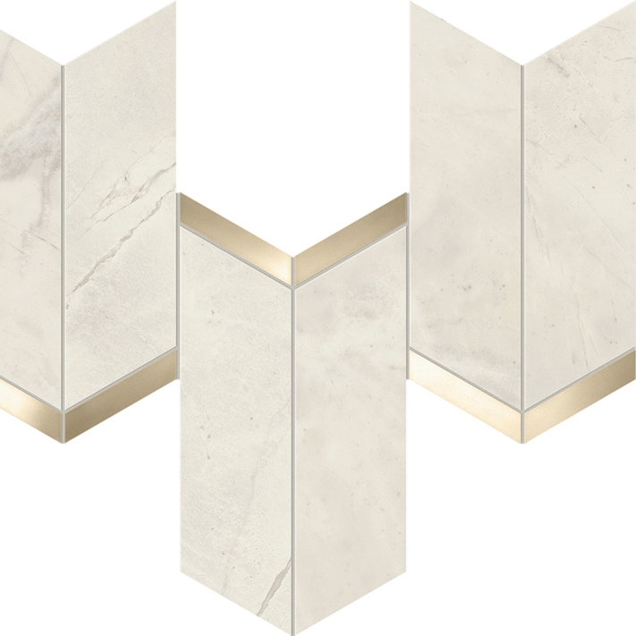 Marvel X Calacatta Perla Mosaico Chevron Lappato