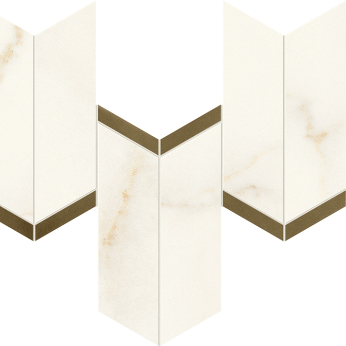 Display product Marvel X Calacatta Apuano Mosaico Chevron Lappato from manufacturer Atlas Concorde