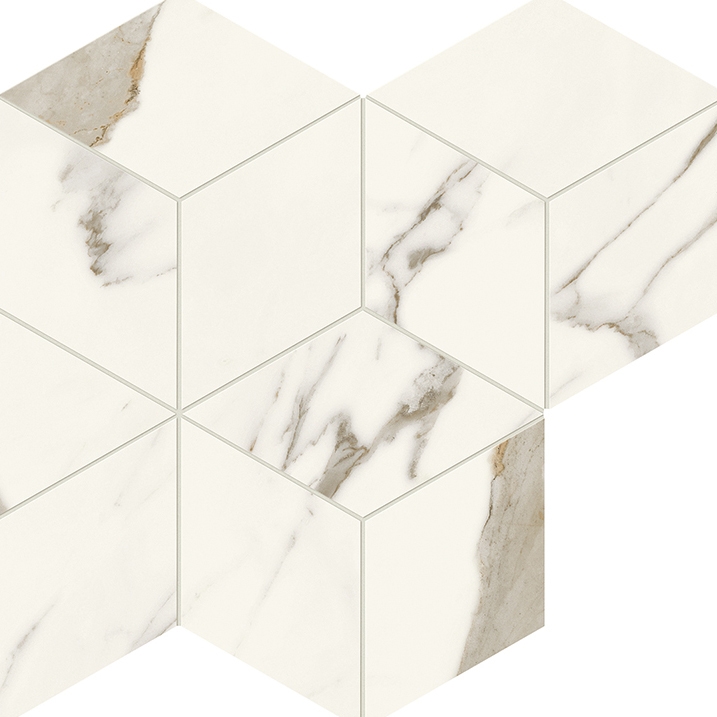 Marvel X Calacatta Sublime Mosaico Esagono Silk