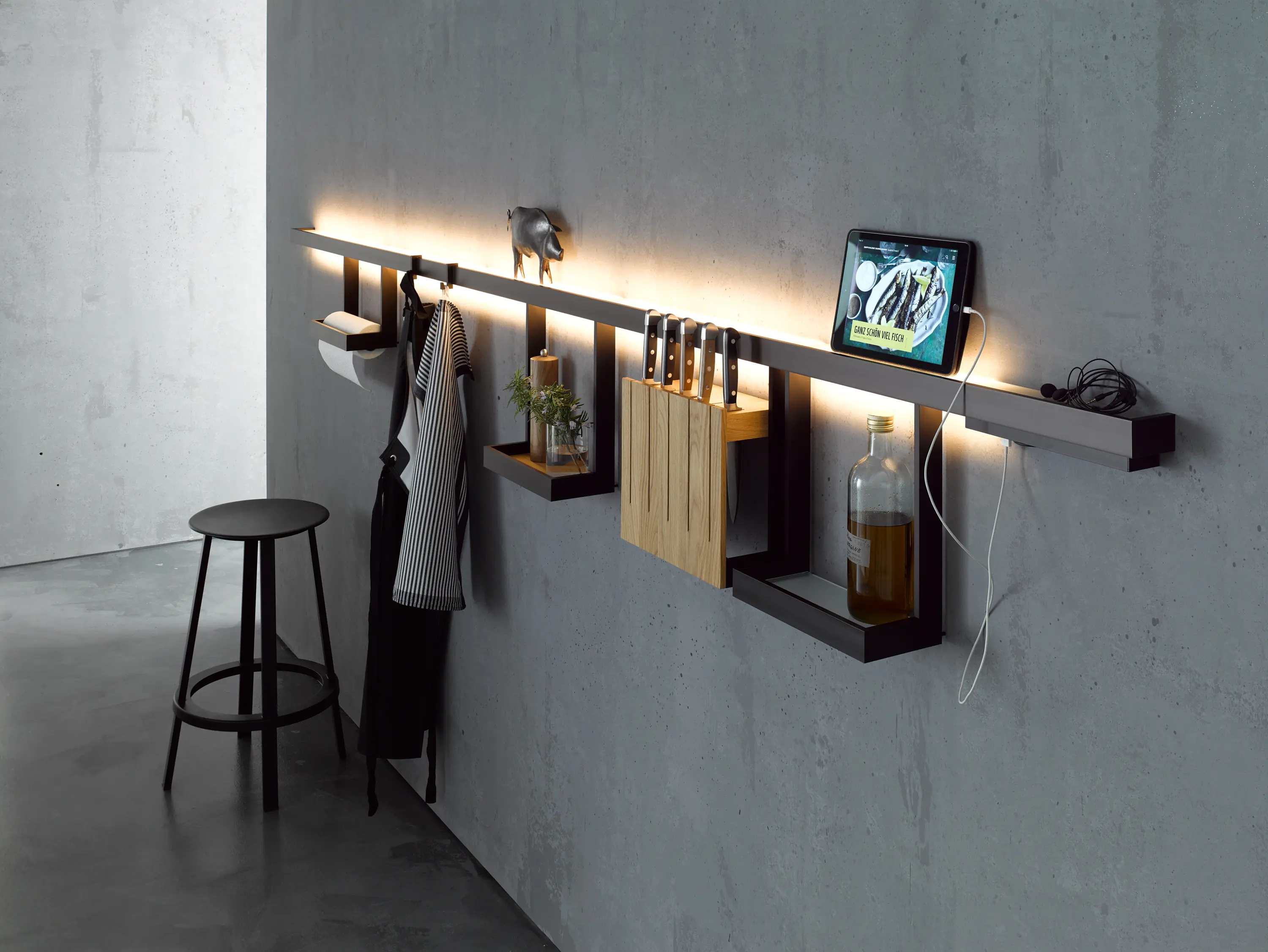 GERA - Light rail with glass shelf | GERA light system 6