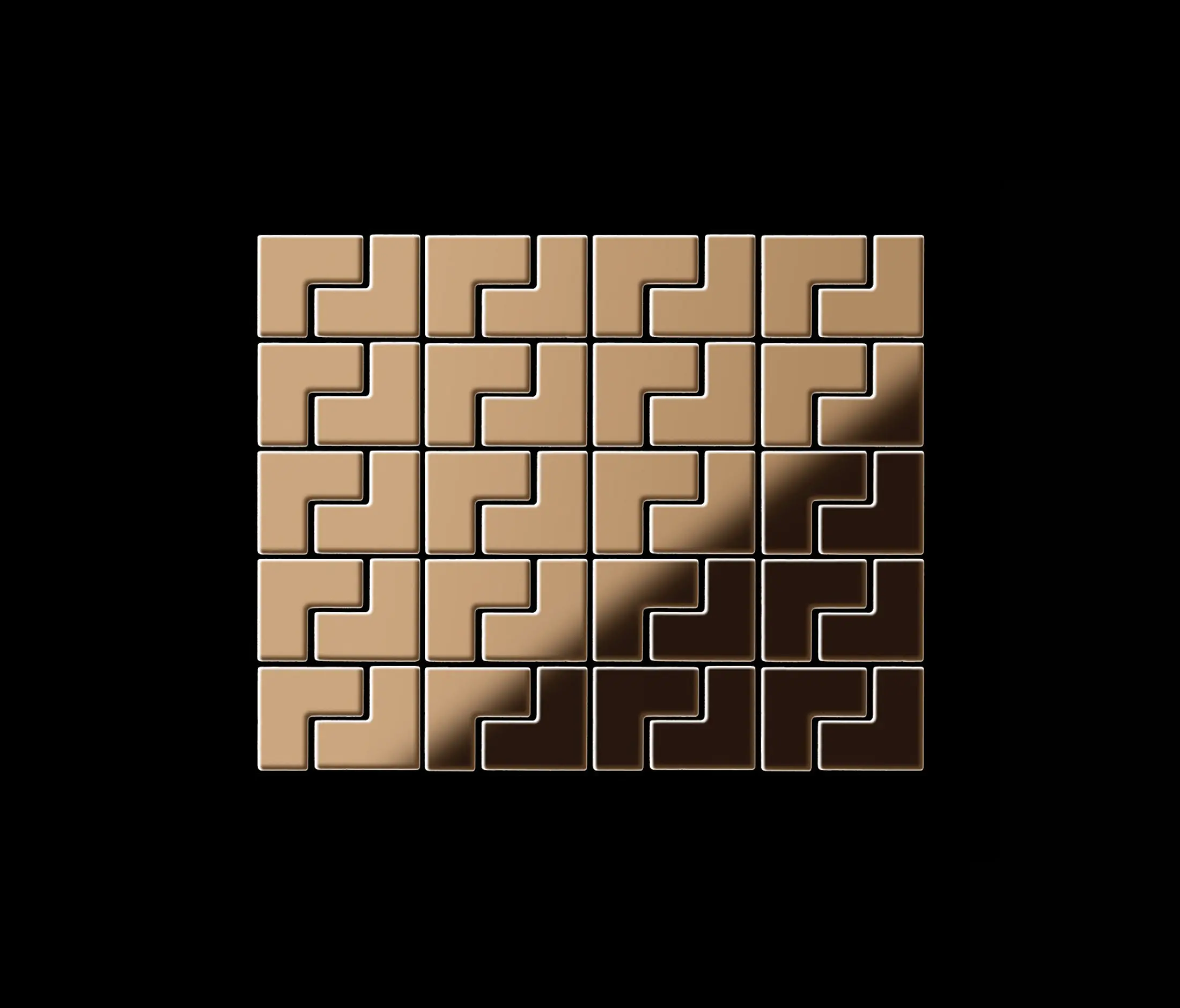 Alloy - Kink Titanium Amber Mirror Tiles