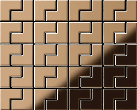 Alloy - Kink Titanium Amber Mirror Tiles