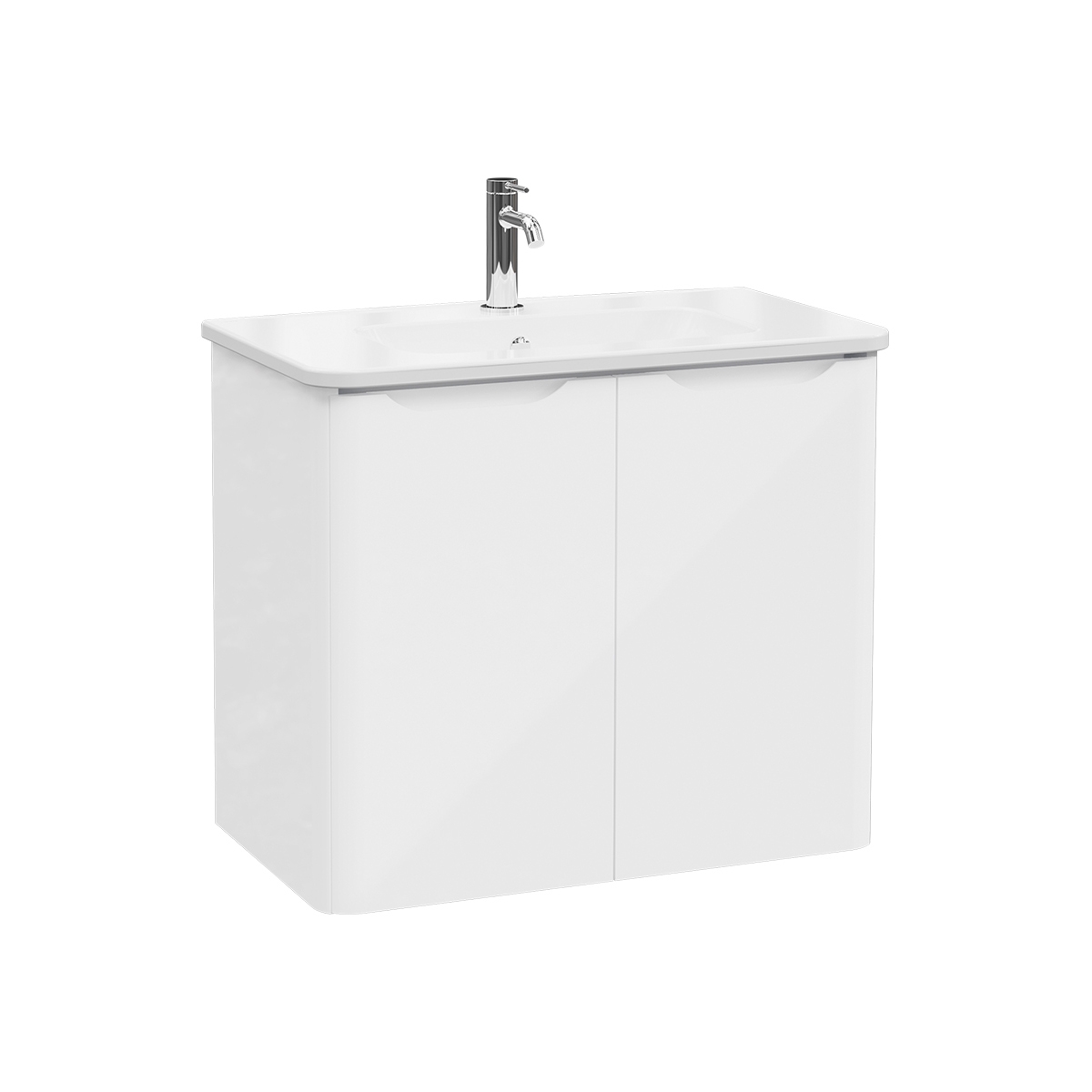 Integra Round Washbasin Unit, 80 cm, two doors
