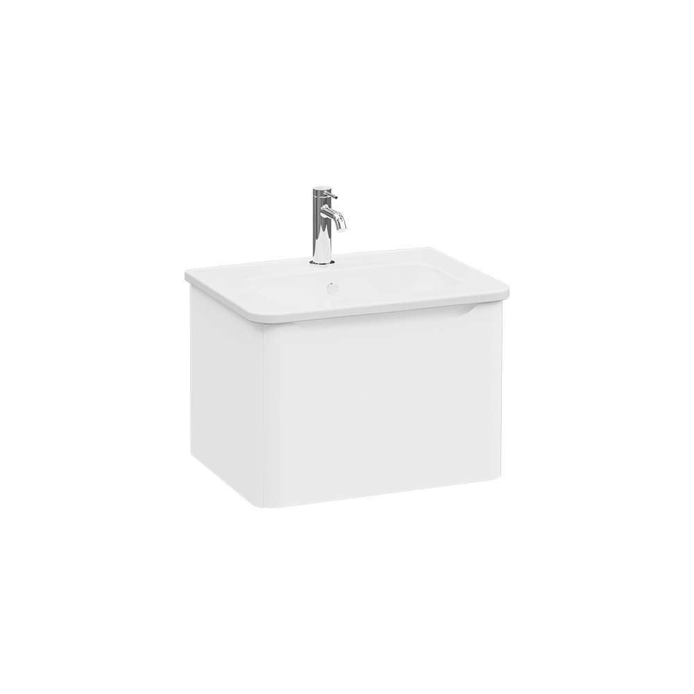 Integra Round Washbasin Unit, 60 cm, one drawer