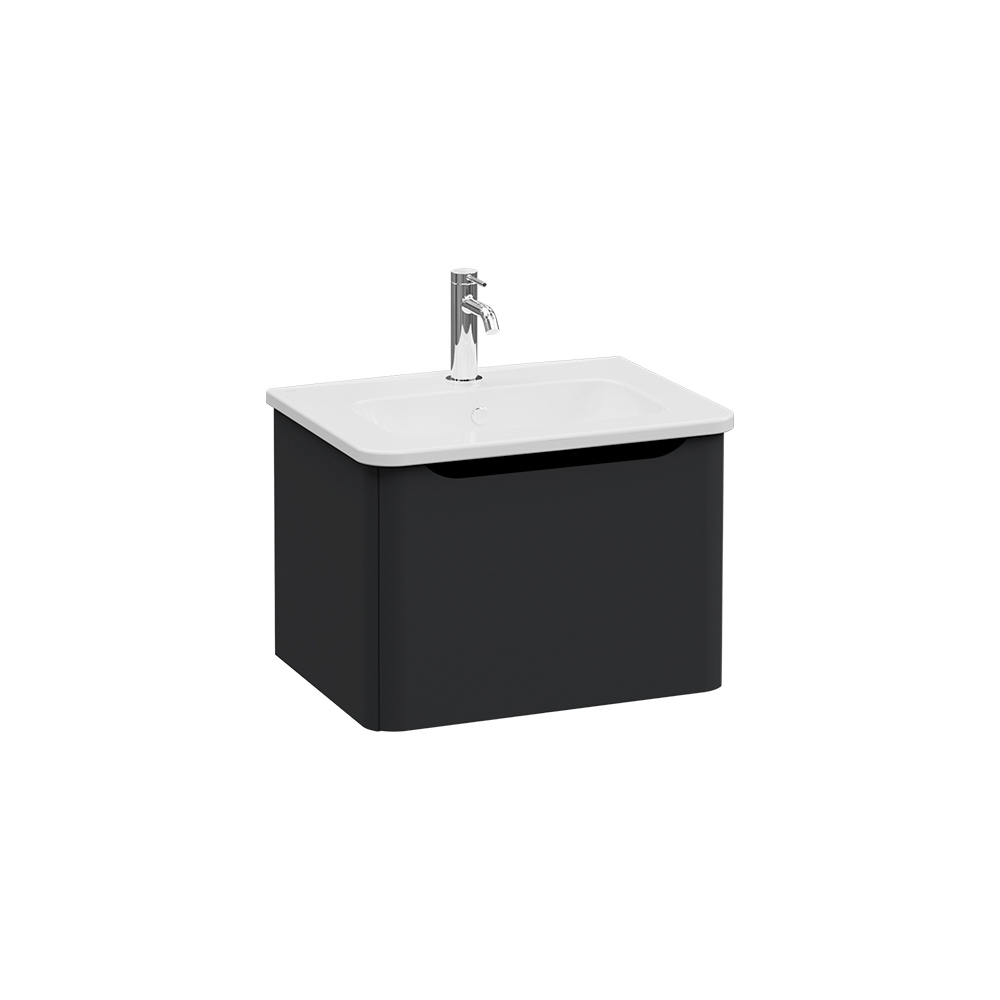 Integra Round Washbasin Unit, 60 cm, one drawer