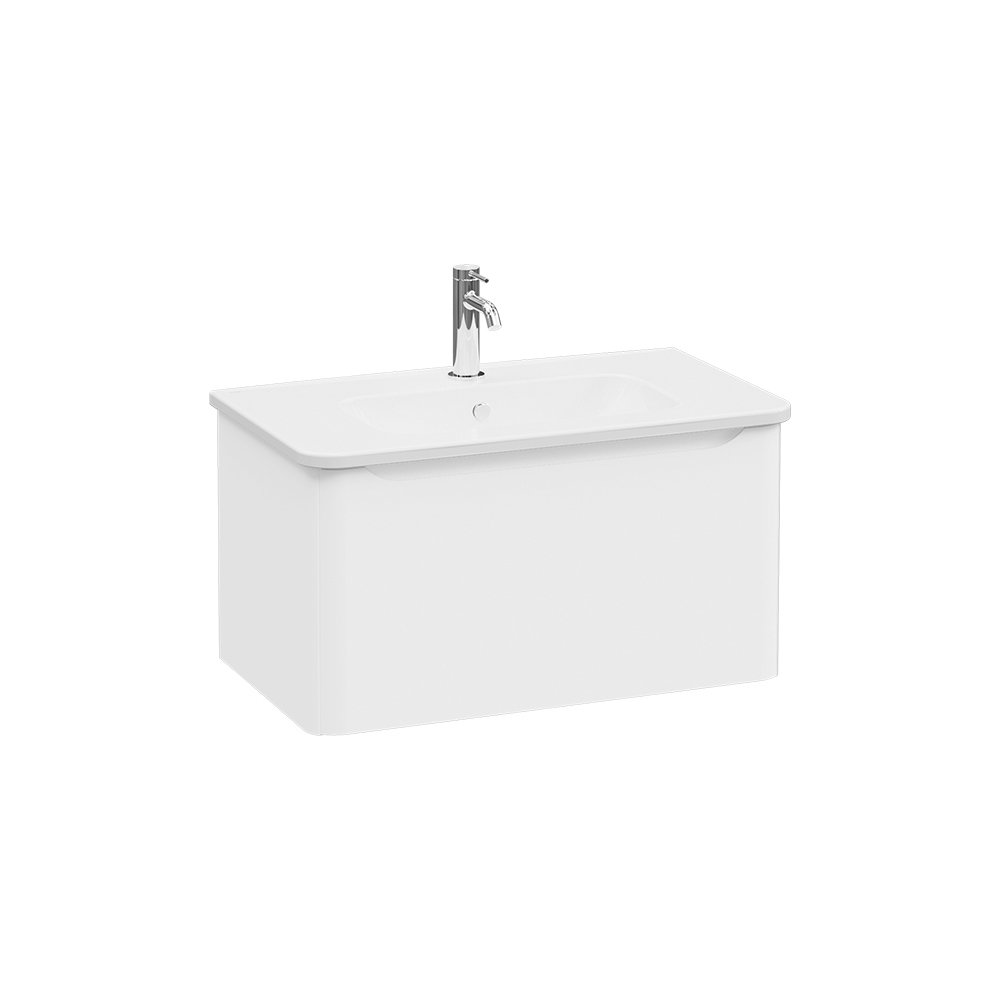 Integra Round Washbasin Unit, 80 cm, one drawer