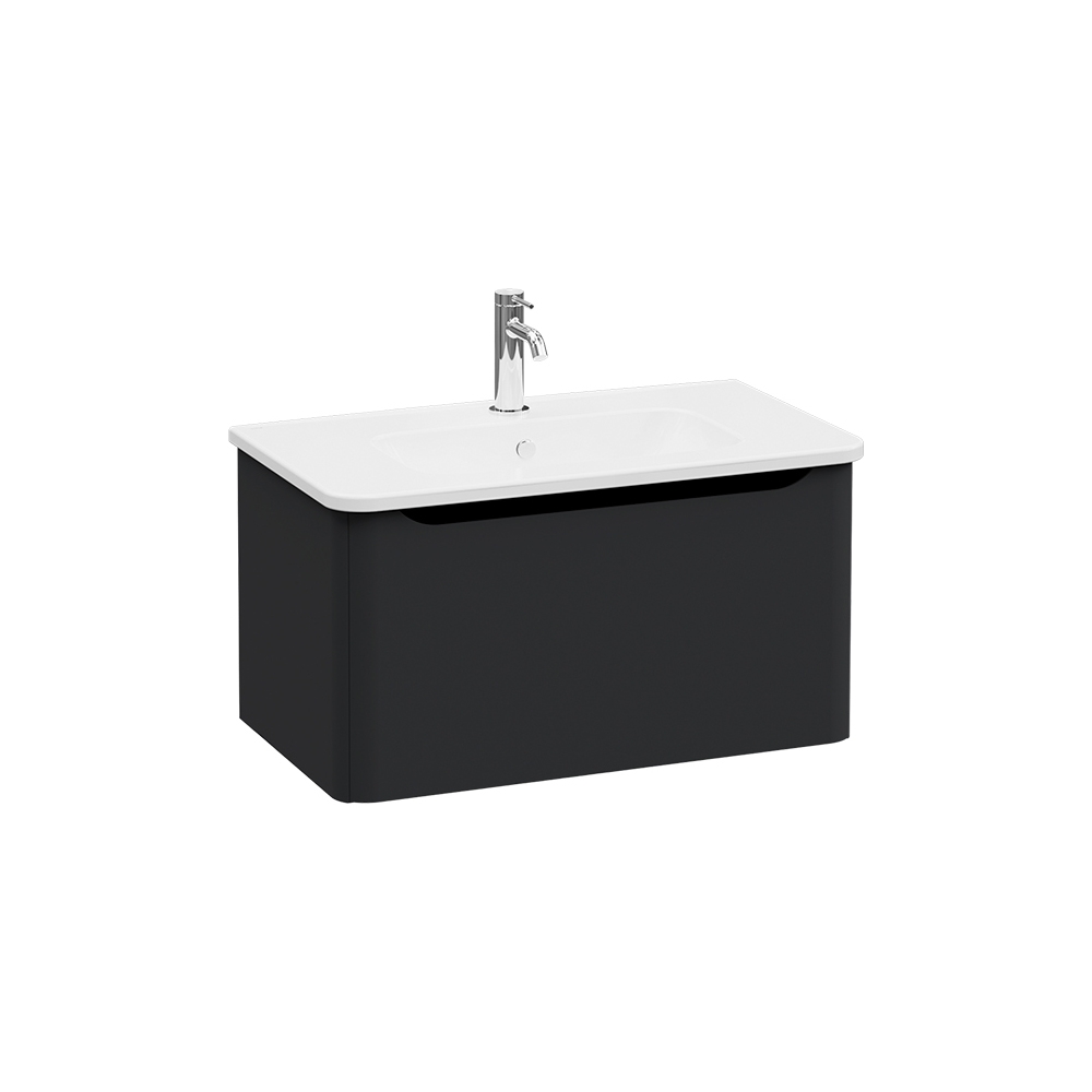 Integra Round Washbasin Unit, 80 cm, one drawer