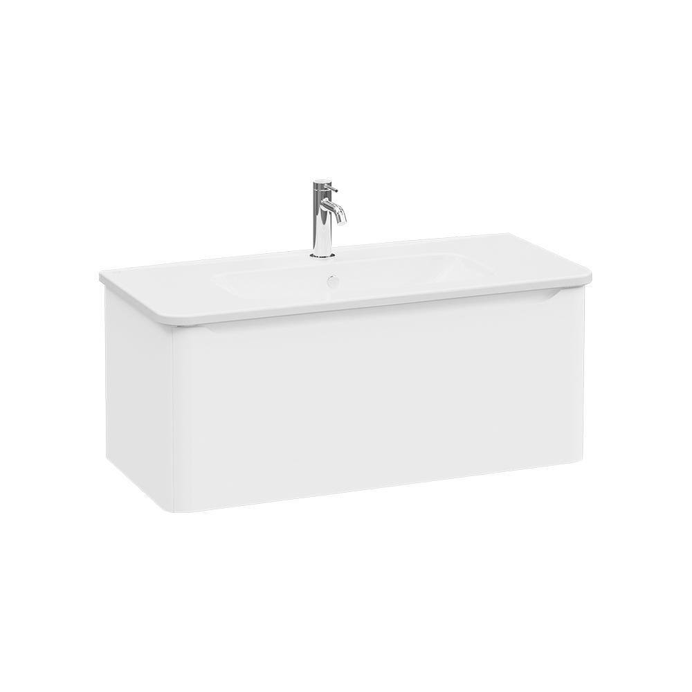 Integra Round Washbasin Unit, 100 cm, one drawer
