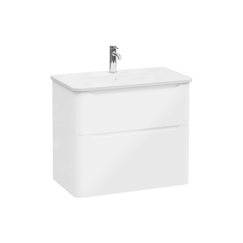 Integra Round Washbasin Unit, 80 cm, two drawers