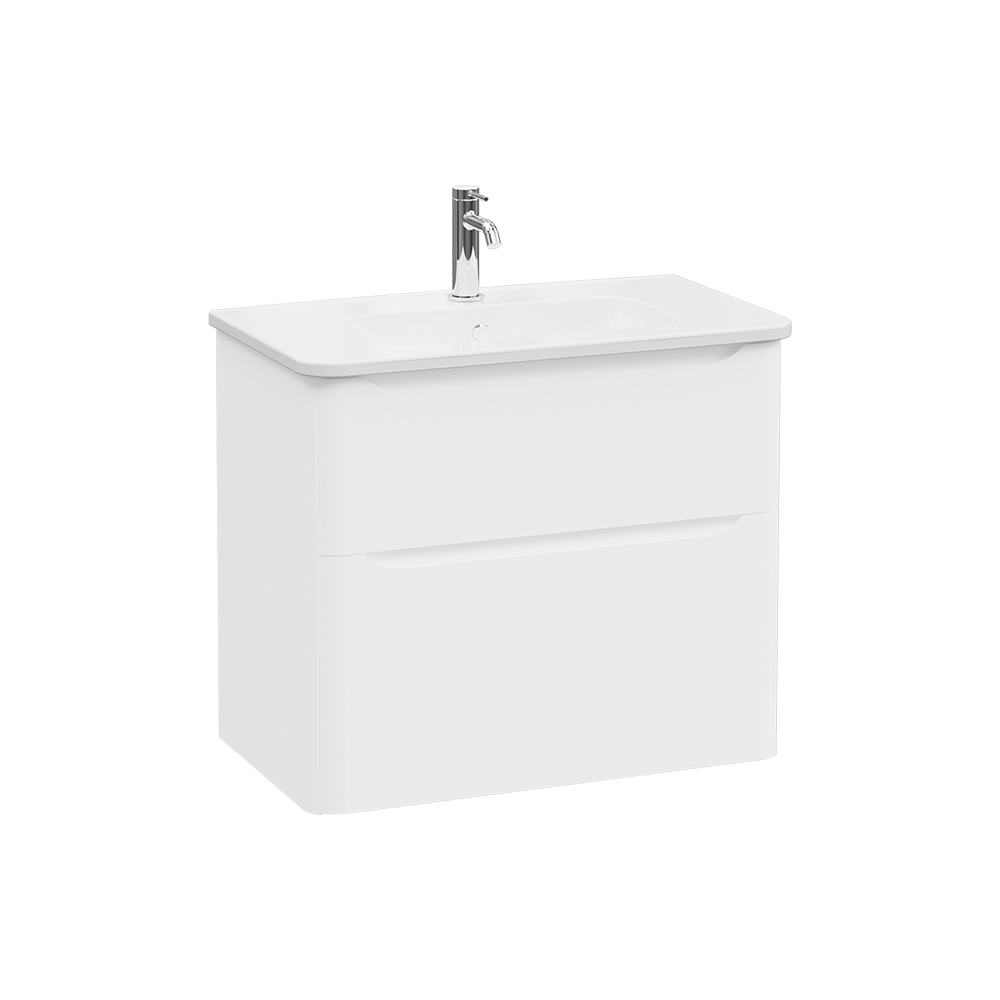 Integra Round Washbasin Unit, 80 cm, two drawers