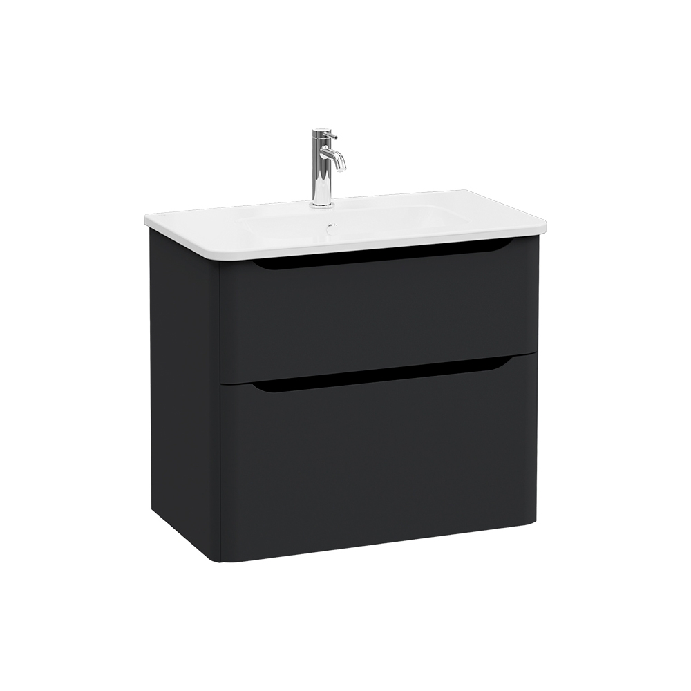 Integra Round Washbasin Unit, 80 cm, two drawers