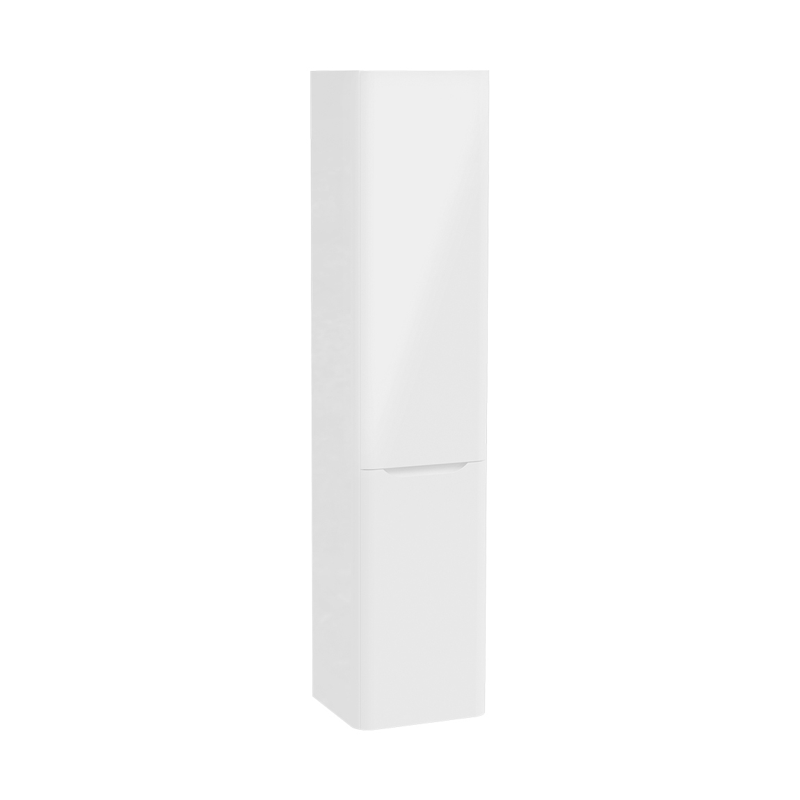Integra Round Tall Unit, 40 cm, two doors, with laundry basket, right