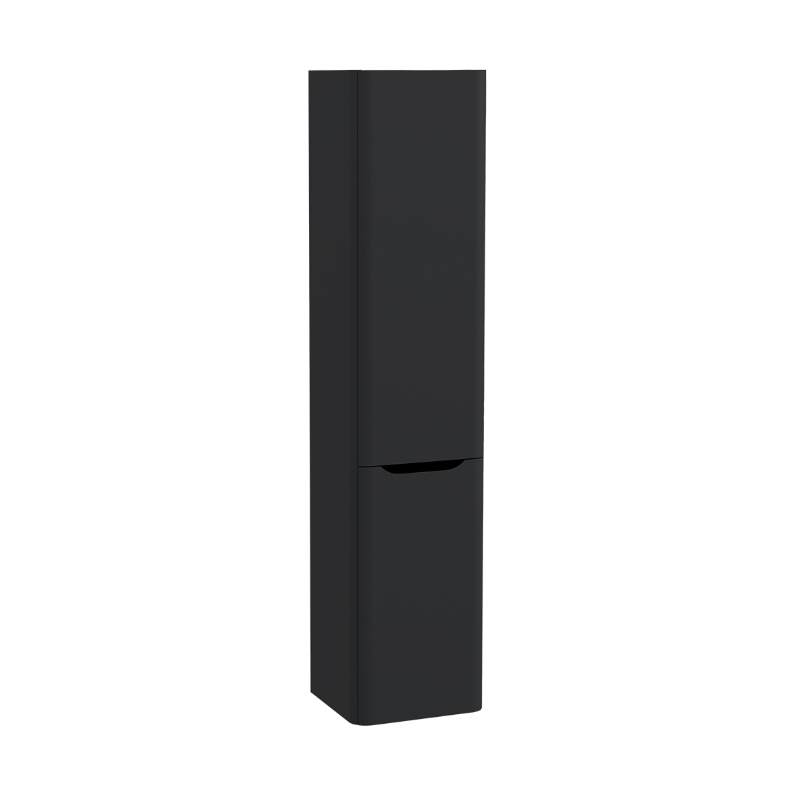 Integra Round Tall Unit, 40 cm, two doors, with laundry basket, right