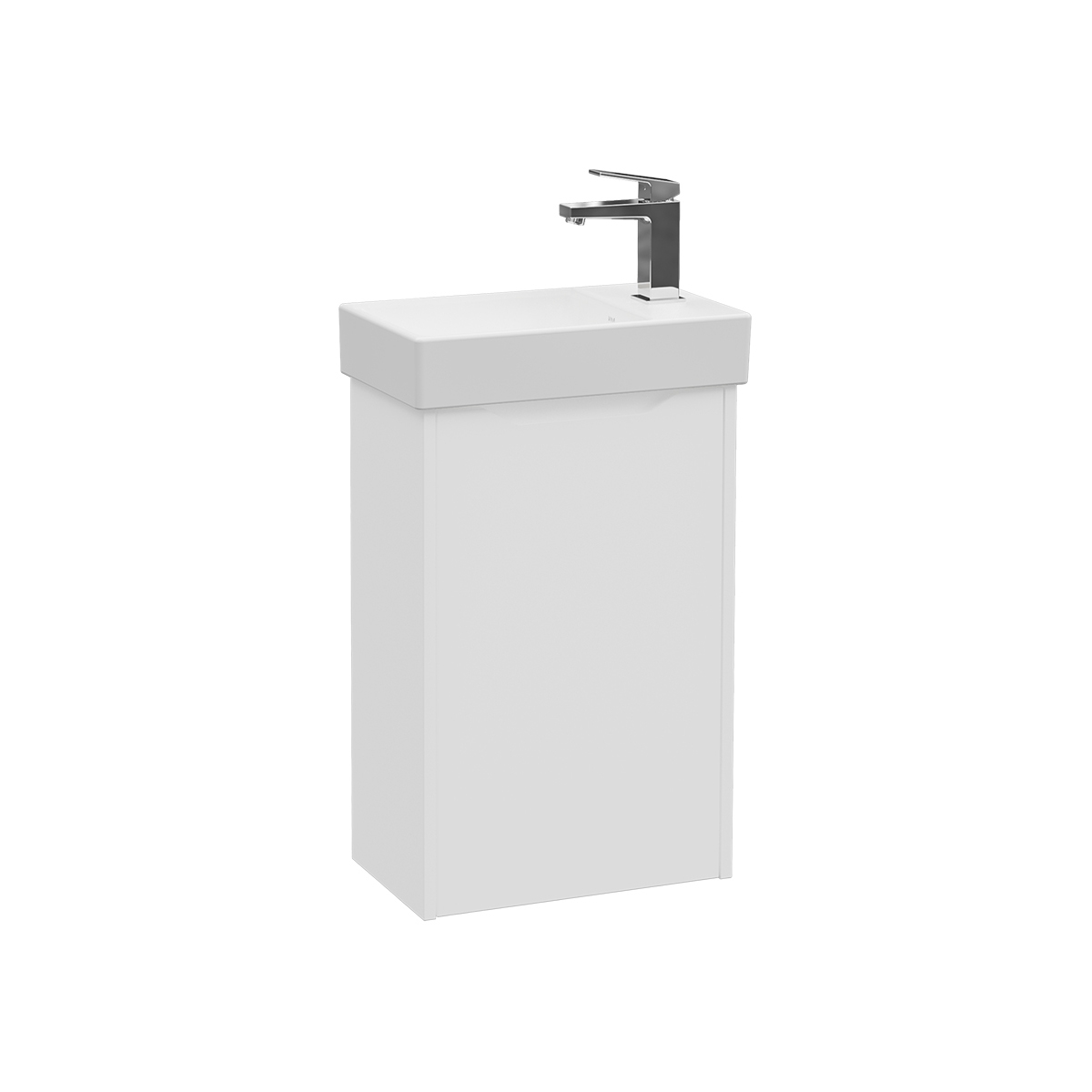 Integra Square Washbasin Unit, 45 cm, one door, compact, right