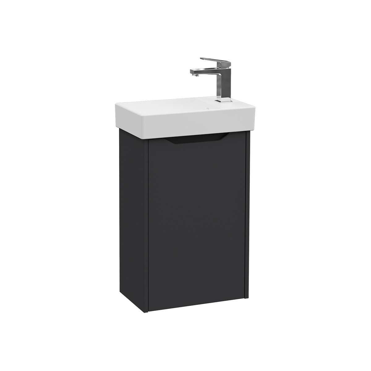 Integra Square Washbasin Unit, 45 cm, one door, compact, right