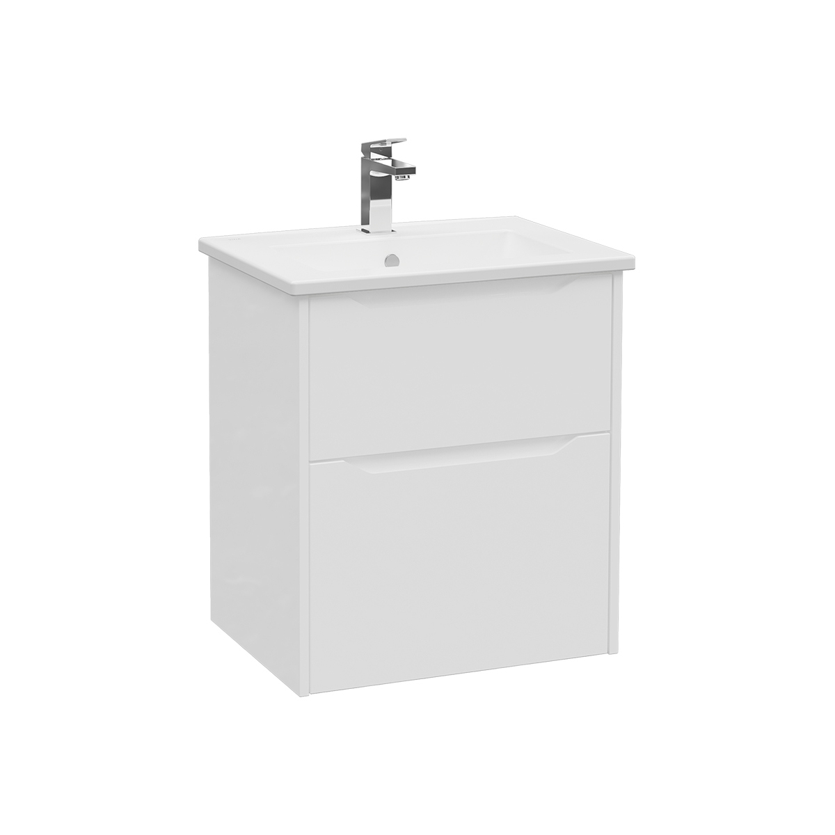 Integra Square Washbasin Unit, 60 cm, two drawers