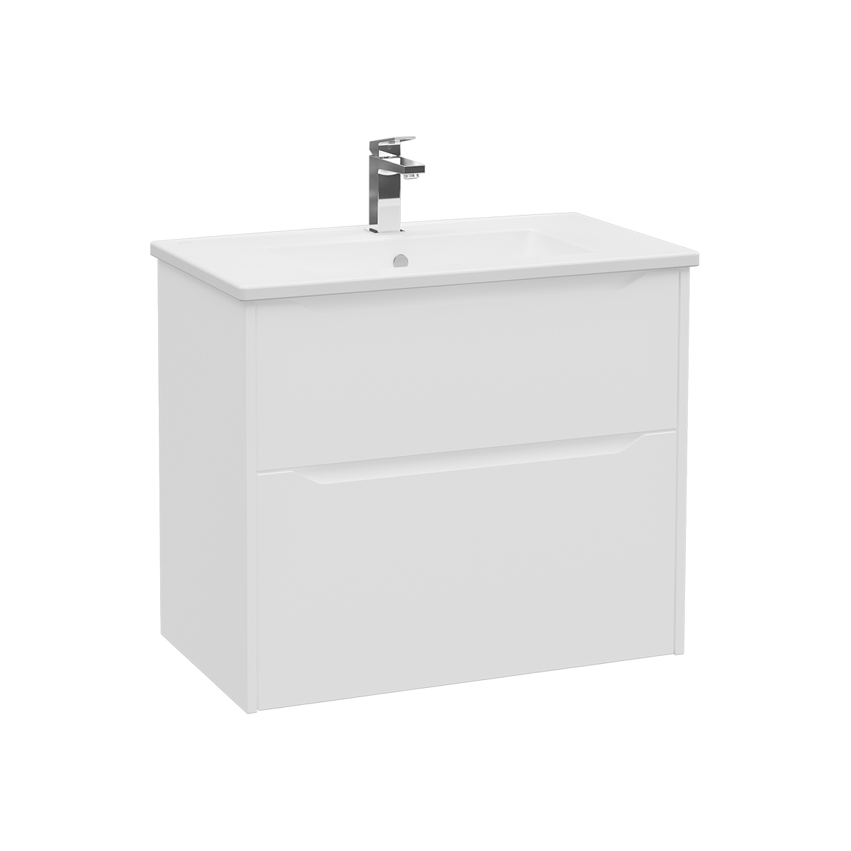 Integra Square Washbasin Unit, 80 cm, two drawers