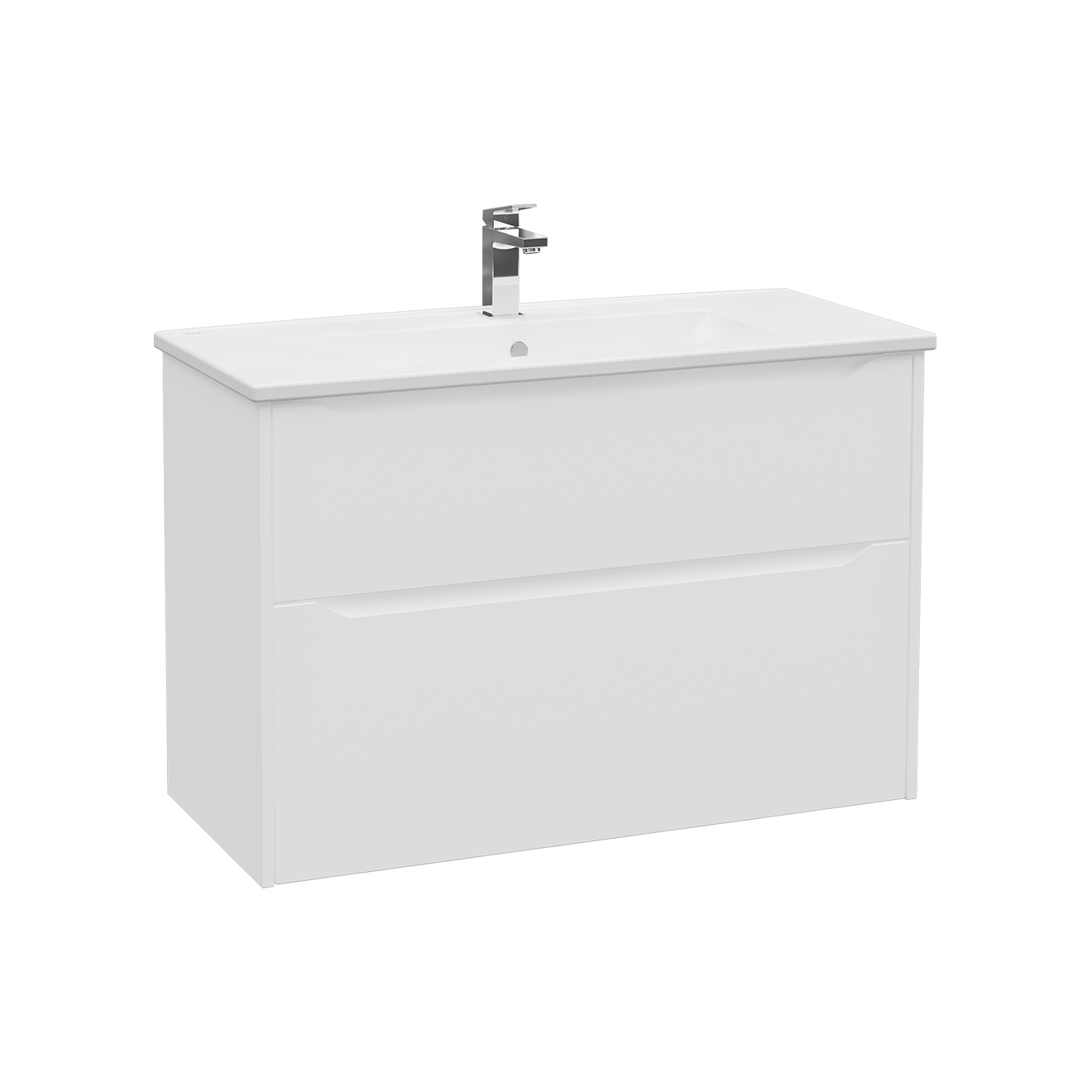 Integra Square Washbasin Unit, 100 cm, two drawers