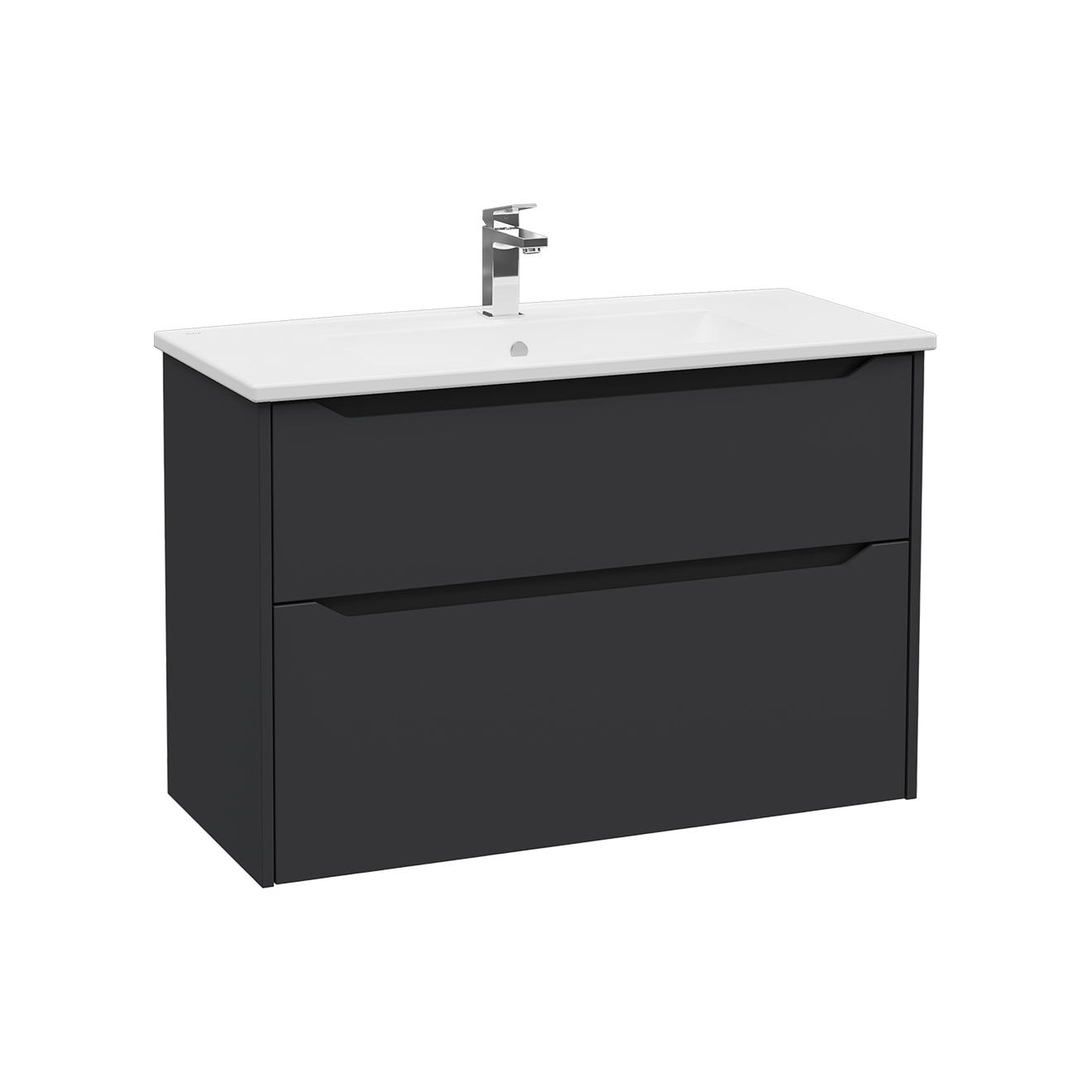 Integra Square Washbasin Unit, 100 cm, two drawers
