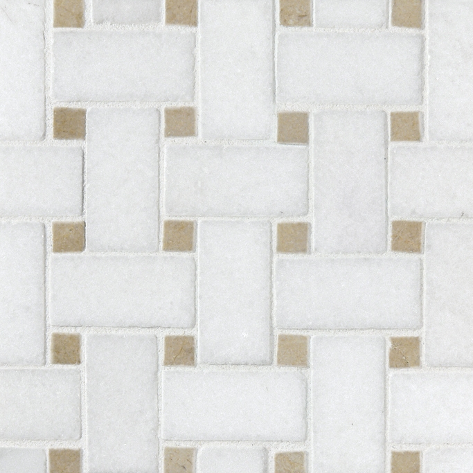 Produkt Basketweave Thassos & Crema Marfil Dot des Herstellers Complete Tile Collection anzeigen