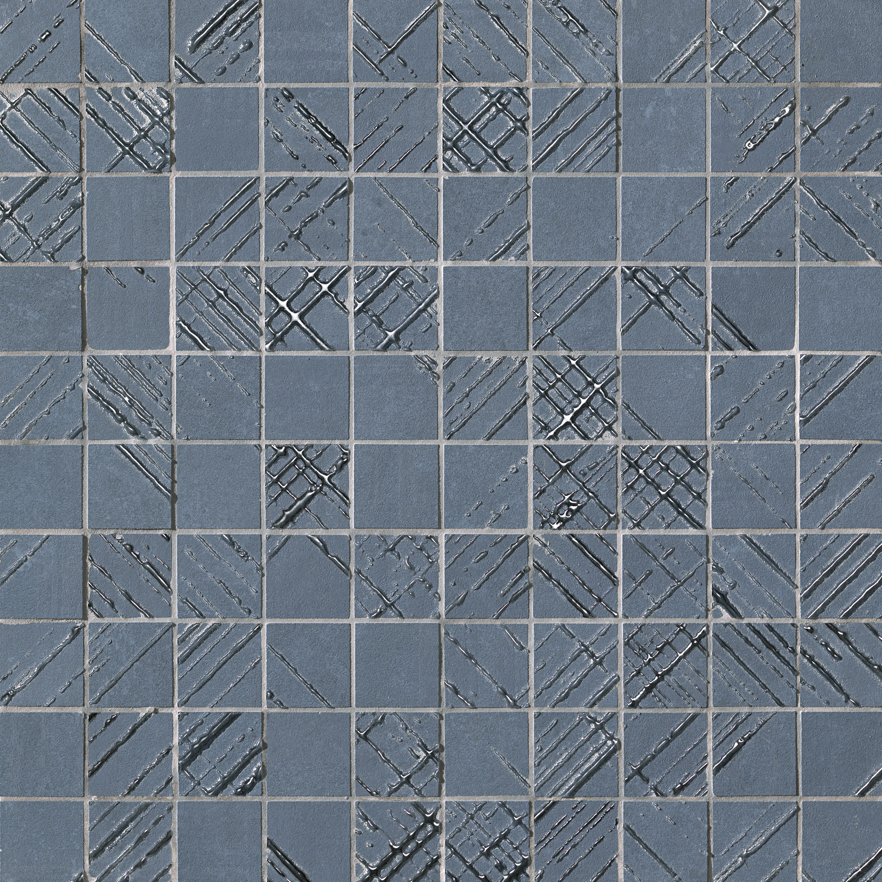 Display product Bloom Metal Blue Silver Mosaico from manufacturer Fap Ceramiche