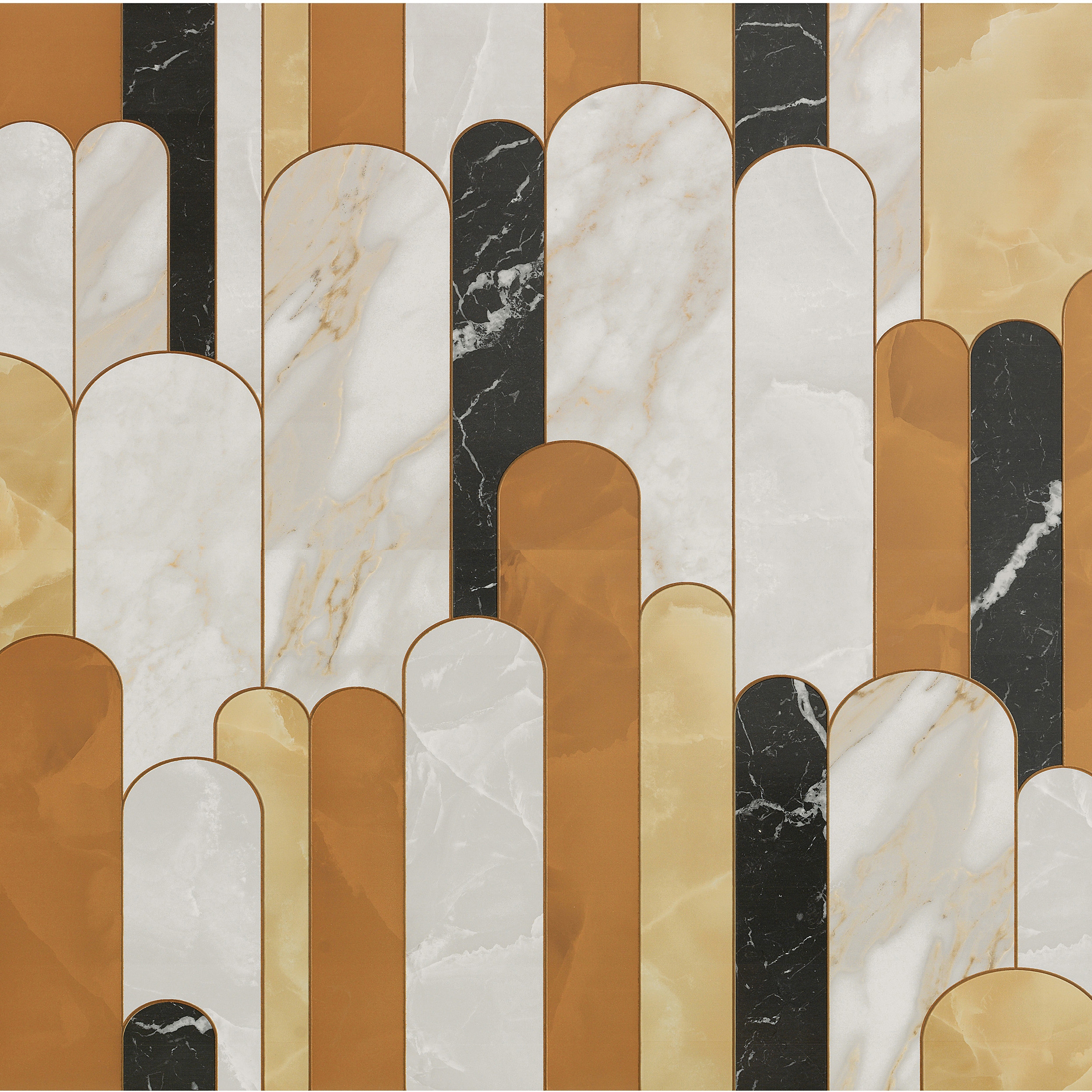 Afficher le produit Roma Gold Archs Inserto Mix 2 100X120 du fabricant Fap Ceramiche