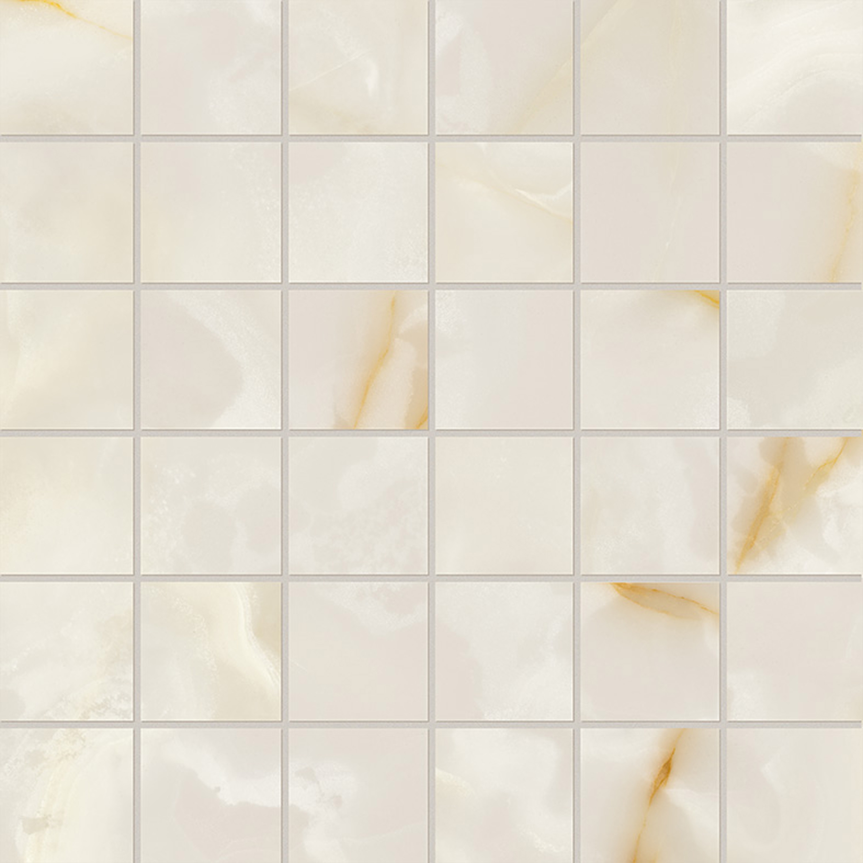 Gemme Bianco Macromosaico Brillante 30X30