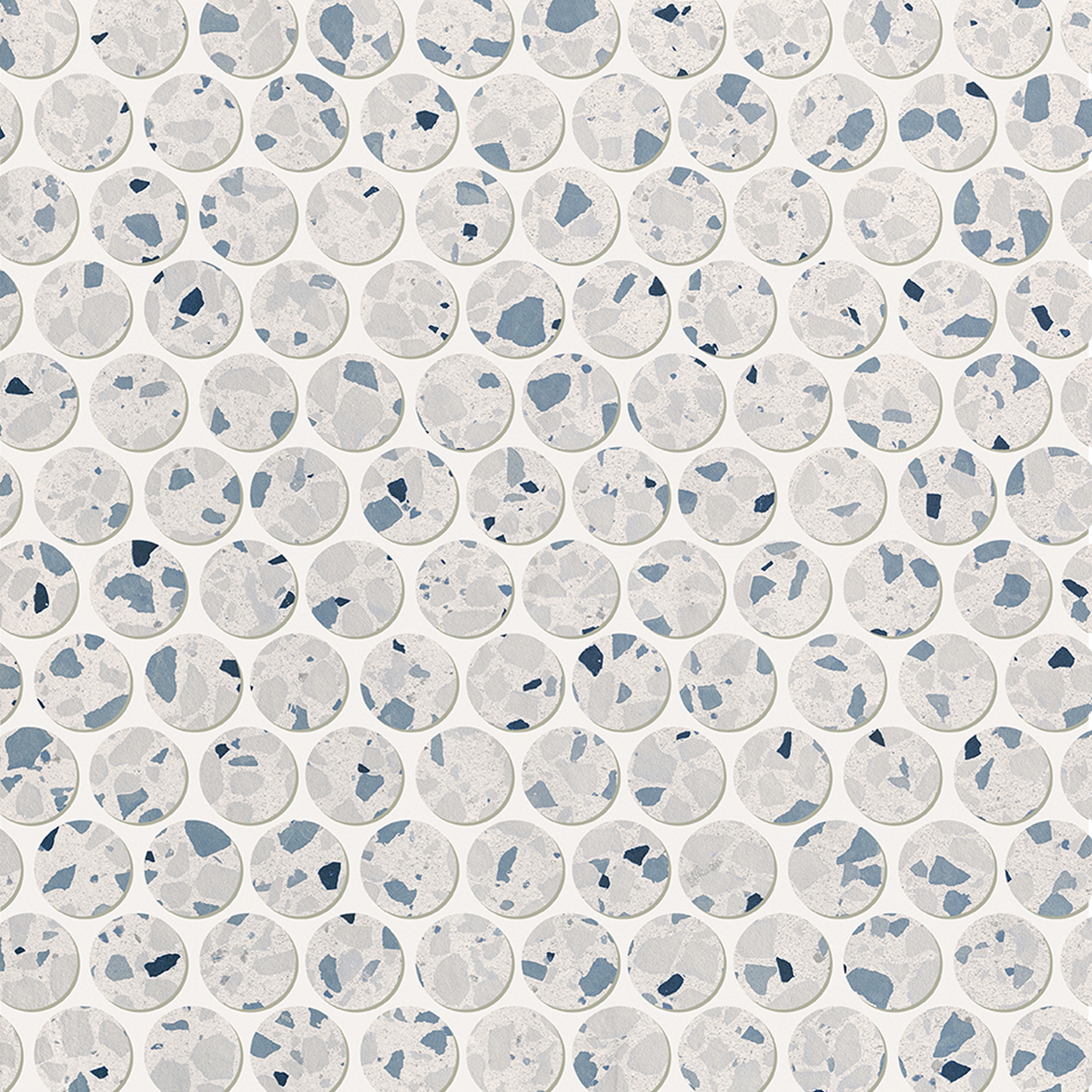 Glim Gemme Azzurro Round Mosaico Matt 29,5X35