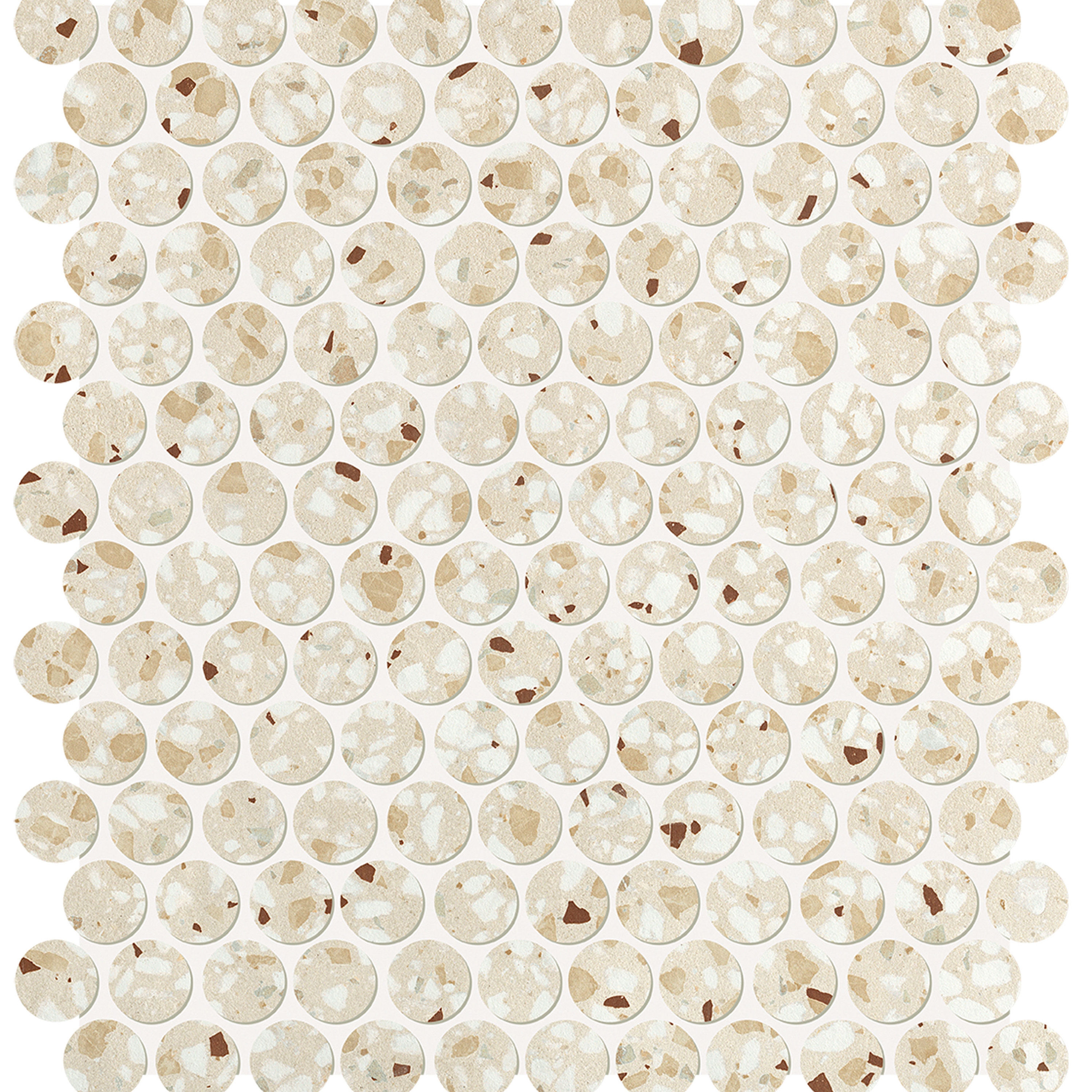 Glim Gemme Beige Round Mosaico Matt 29,5X35
